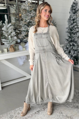 Josie Romper Dress Sage Grey by Easel Dresses Easel