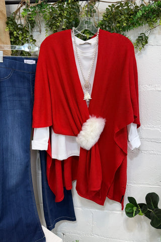 Romie Ruana Wrap Red/Ivory Wrap Wona Trading