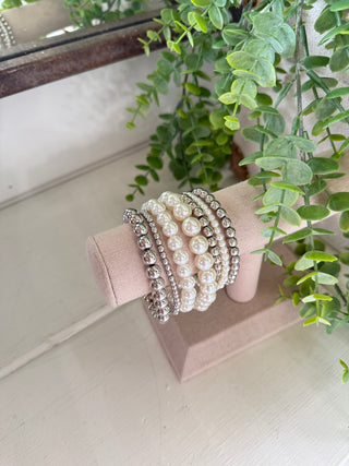 Ariella Bracelets Silver/Pearl Bracelets A and B Fashion