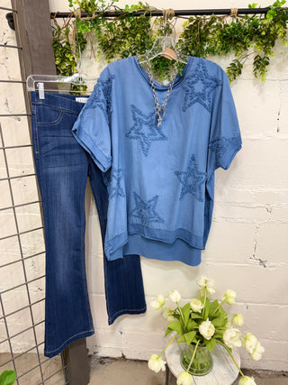 Jocelyn Top Blue Shirts & Tops Giada Fashion