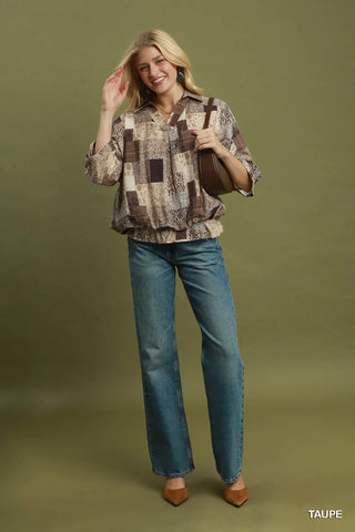 Bombay Top Taupe by Umgee Shirts & Tops Umgee