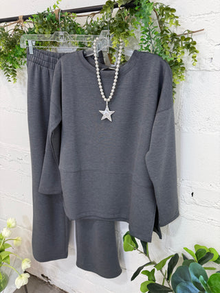 Next Level Pant Set Charcoal Top & Pant Set Zenana