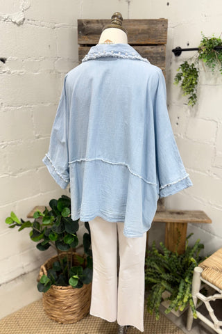 Janice Top Lt Denim Shirts & Tops Blublu