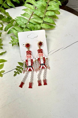 Playful Soldier Earrings Red