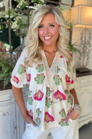 Waverly Top Cream Shirts & Tops Umgee