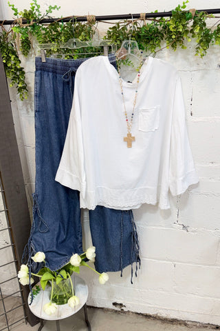 Denisha Top White Shirts & Tops MuMu