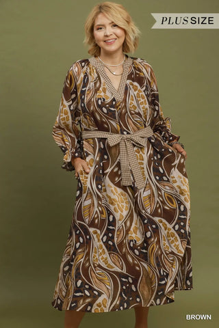 Alina Long Dress Brown by Umgee