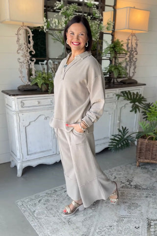 Charleston Top Lt Mocha by Easel Shirts & Tops Easel