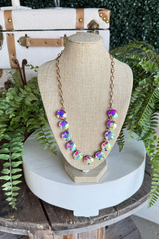 Bedazzled Necklace Gold AB Necklaces Accessories To Go