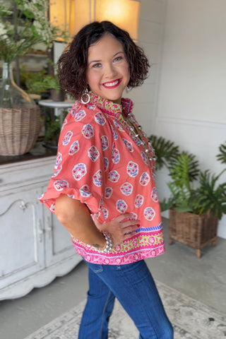 Jayla Top Coral by Umgee Shirts & Tops Umgee