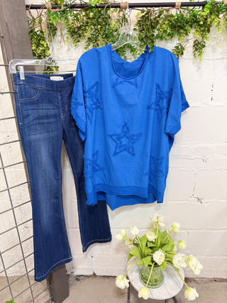 Jocelyn Top Blue Shirts & Tops Giada Fashion