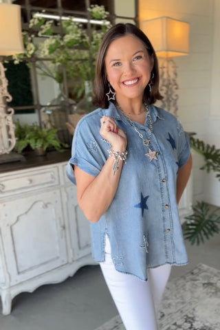 Nova Top Lt Denim Shirts & Tops Sage & Fig