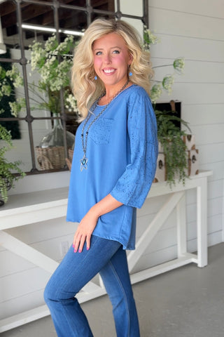 Vivie Blue Shirts & Tops MuMu/JY