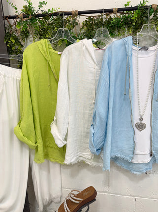 Matilda Linen Jacket White Shirts & Tops YOLLY