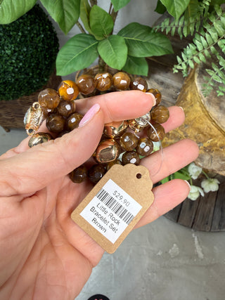 Little Rock Bracelet Set Brown