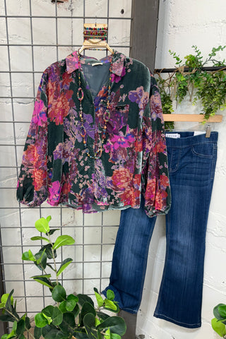 Vivid Gardens Forest Green by Jodifl Shirts & Tops Jodifl