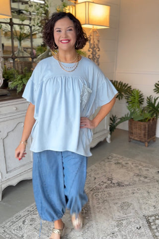 Gina Top Blue by Easel Shirts & Tops Easel