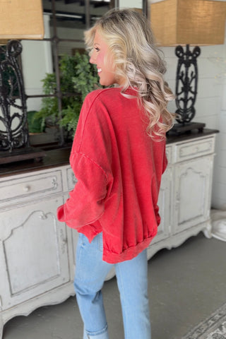 Waffle Bow Red Shirts & Tops J Her