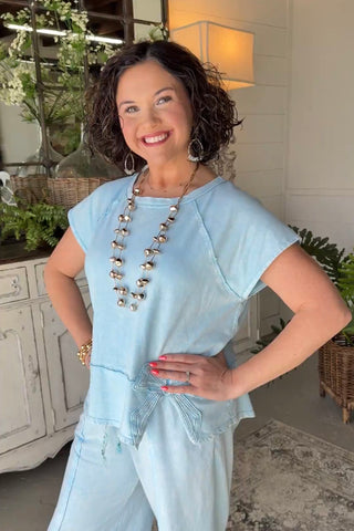 Little Darlin Top Blue Shirts & Tops J Her