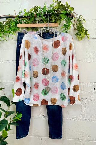 On the Dot Sweater White OHLALA