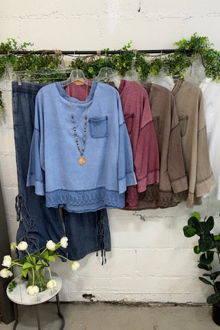 Denisha Top Blue Shirts & Tops MuMu