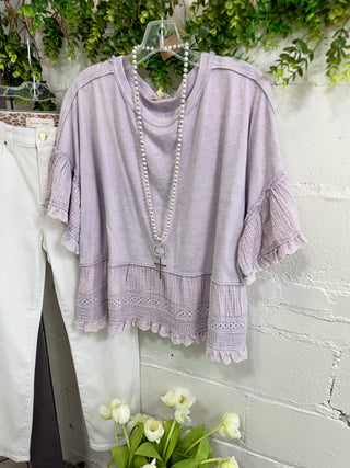 Honesty Top Lavender Shirts & Tops Easel