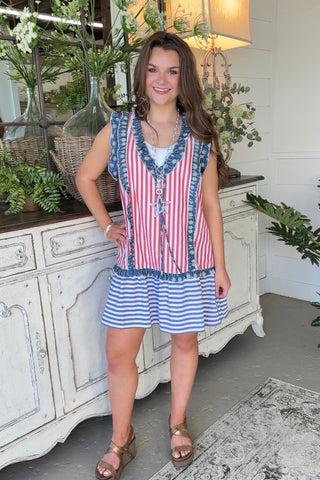 One Nation Dress Red/Blue Dresses Fantastic Fawn