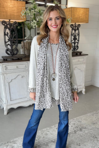 Cloaked Dusty Blue Leopard Shirts & Tops Prospero