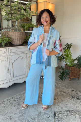 Tessie Linen Jacket Lt Blue Jacket Prospero