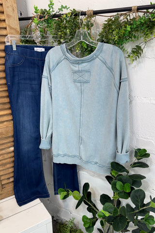 Beth Top Dusty Blue by Easel Shirts & Tops Easel