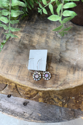 April Earrings Silver AB