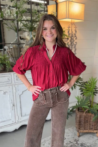 Wagner Top Crimson by Umgee RESTOCK Soon