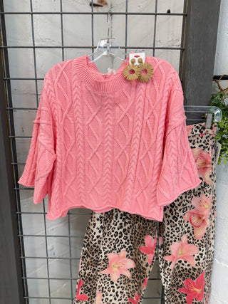 Mabel Sweater Coral Pink by Entro Sweater Entro