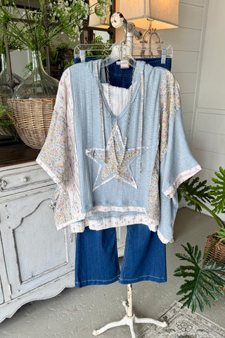 Precious Star Top Steel Blue by POL Clothing Shirts & Tops Pol Clothing
