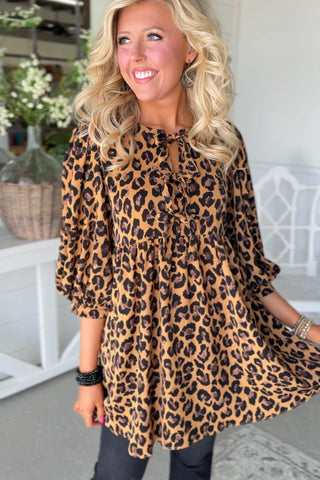 Posh Kitty Dress Taupe/Leopard Dresses Jodifl