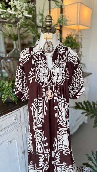 Distinction Long Dress Brown by Gigio