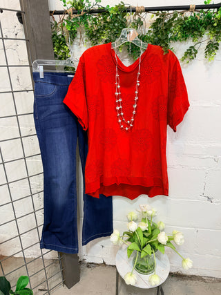 Jamison Top Red Shirts & Tops Giada Fashion