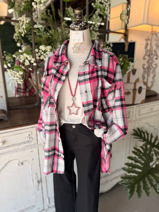 Raleigh Shacket Pink Mix