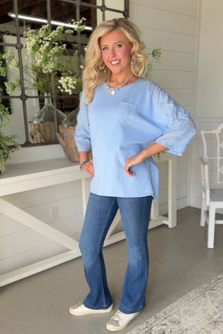 Vivie Light Blue Shirts & Tops MuMu/JY