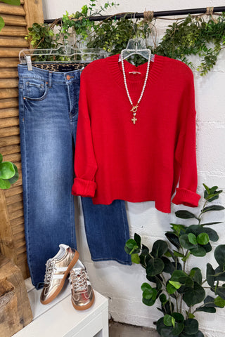 Girl Next Door Sweater Tomato