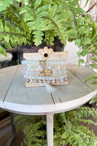 Monaco Bracelet Set White by Pink Panache Bracelets Pink Panache