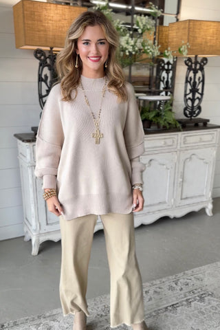 Tiffany Sweater Sand Beige Shirts & Tops Zenana