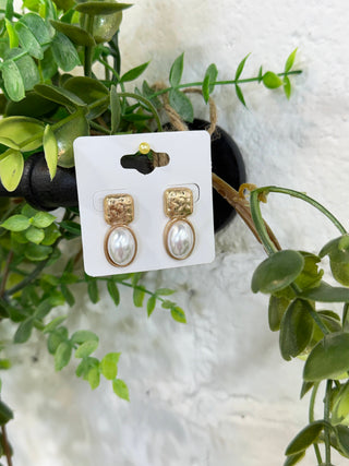 Flint Earrings White by Pink Panache Earrings Pink Panache