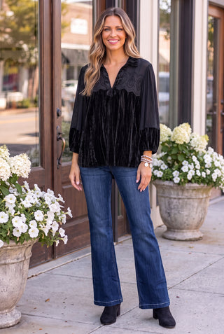 Lacy Lady Top Black by Umgee Shirts & Tops Umgee
