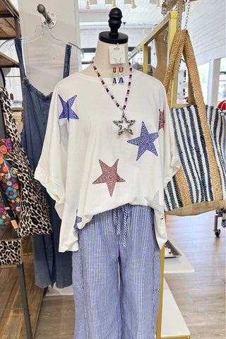Star Bright Top White Shirts & Tops Peach Love
