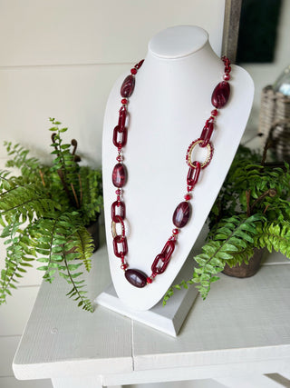 Behold Necklace Burgundy Necklaces Miss Carla