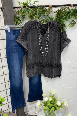 Certainly Top Ashed Black Shirts & Tops J Her