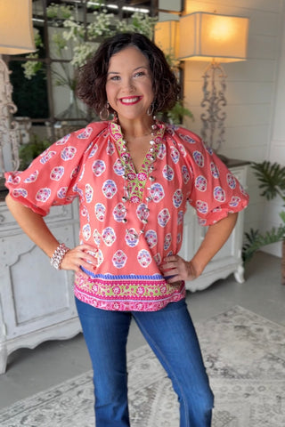 Jayla Top Coral by Umgee Shirts & Tops Umgee