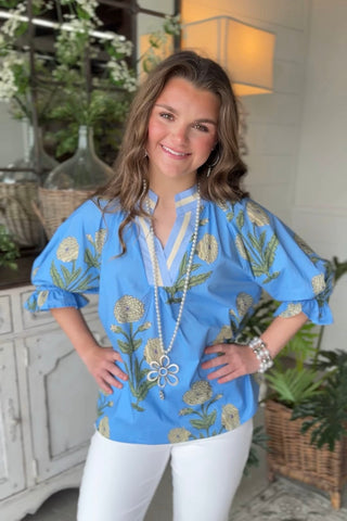 Parker Top Periwinkle by Umgee Shirts & Tops Umgee