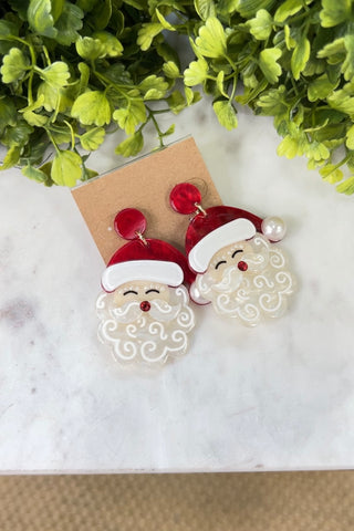 Santa Earrings Red Earrings Pink Panache